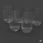 Ribbed Plastic Tumblers Set of 4 & 6, Fluted Drinking Glasses, Shatterproof & Reusable Cups for Outdoor & Everyday Use