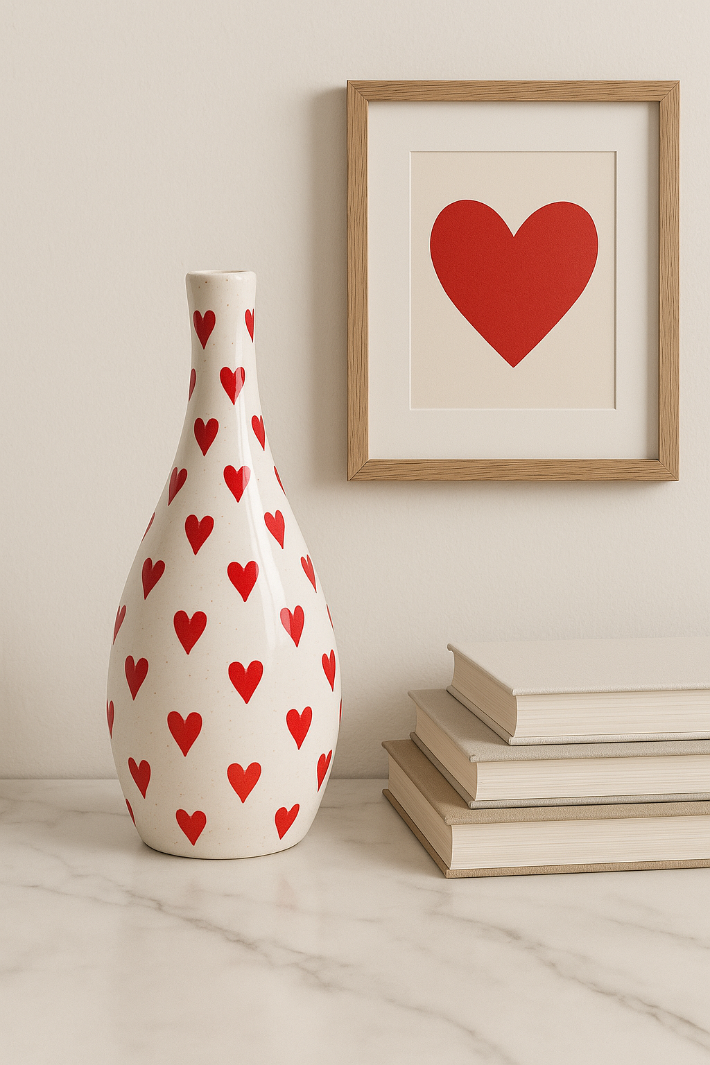 Heart printed Flower pot