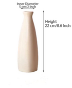 Modern Ceramic Vase, 8.6 Inch Minimalist Tabletop Flower Vase, Single Stem Planter, White Decorative Accent, 22cm Height