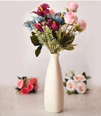 Modern Ceramic Vase, 8.6 Inch Minimalist Tabletop Flower Vase, Single Stem Planter, White Decorative Accent, 22cm Height
