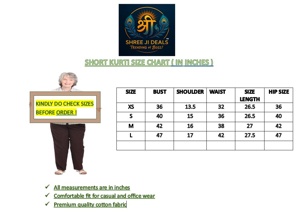 ShreeJi Deals™ Women's Yellow Cotton Embroidered Kurti | Ethnic Floral Tunic for Daily & Office Wear | Soft & Breathable Fabric