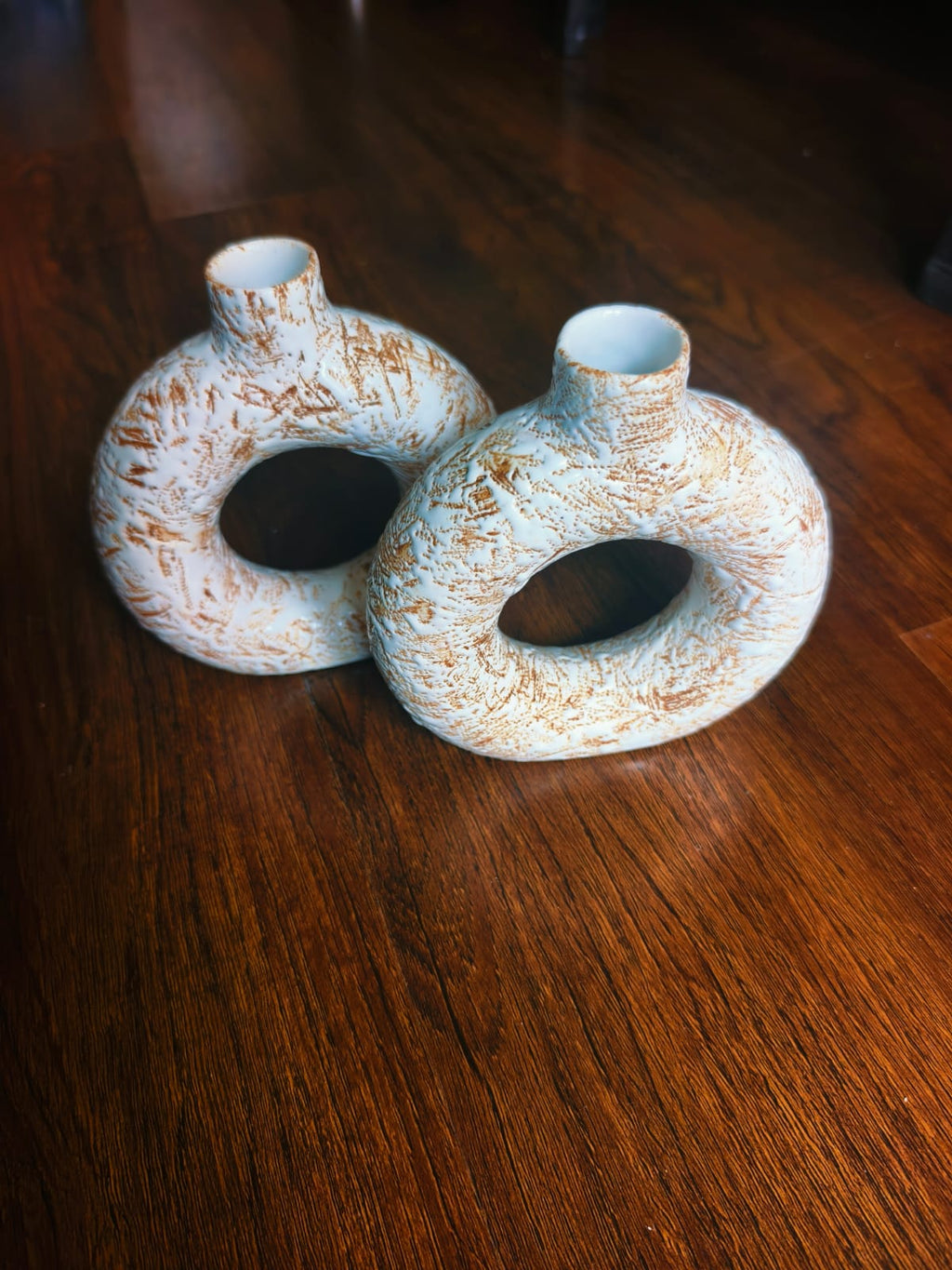 ShreeJi Deals™ Donut Shape Ceramic Vases | Pack of 2