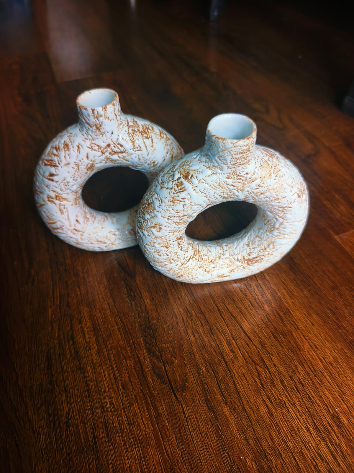 ShreeJi Deals™ Donut Shape Ceramic Vases | Pack of 2