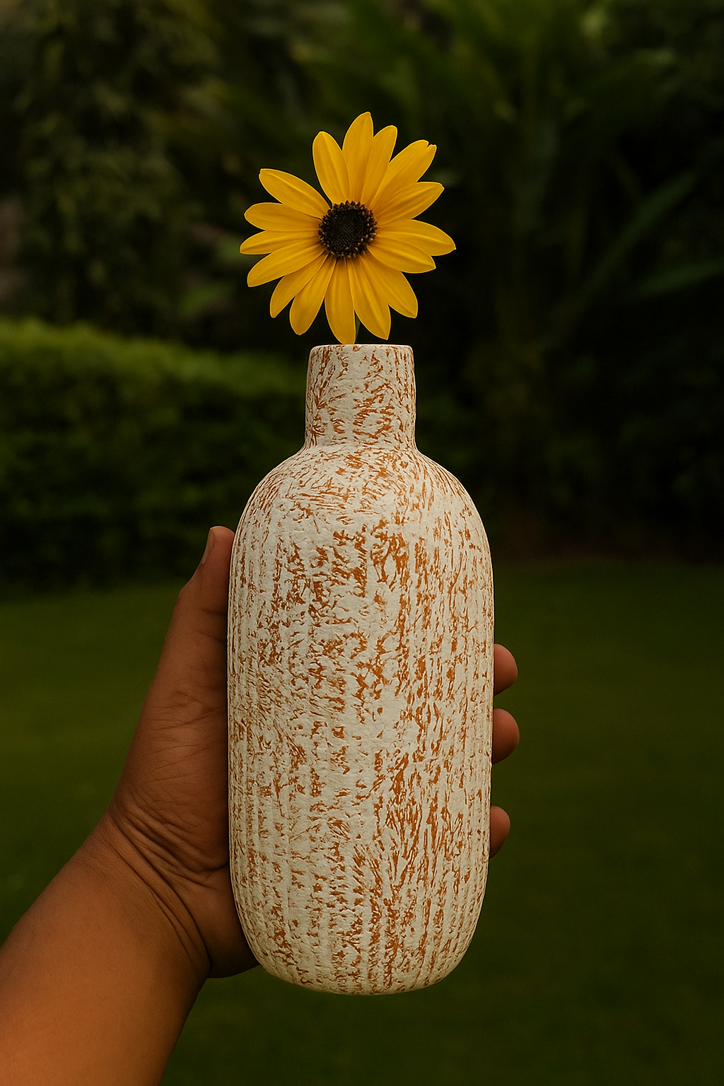 Rustic Ceramic Bud Vase, Small Textured Flower VASE