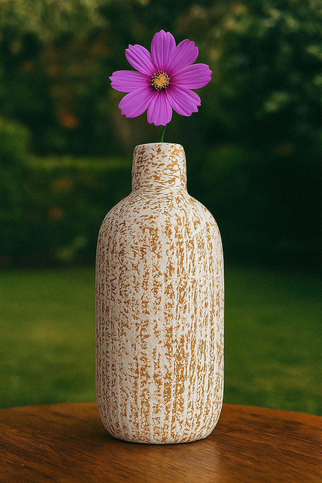 Rustic Ceramic Bud Vase, Small Textured Flower VASE
